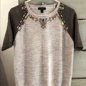 JCrew Medium short sleeve sweater with gemstones